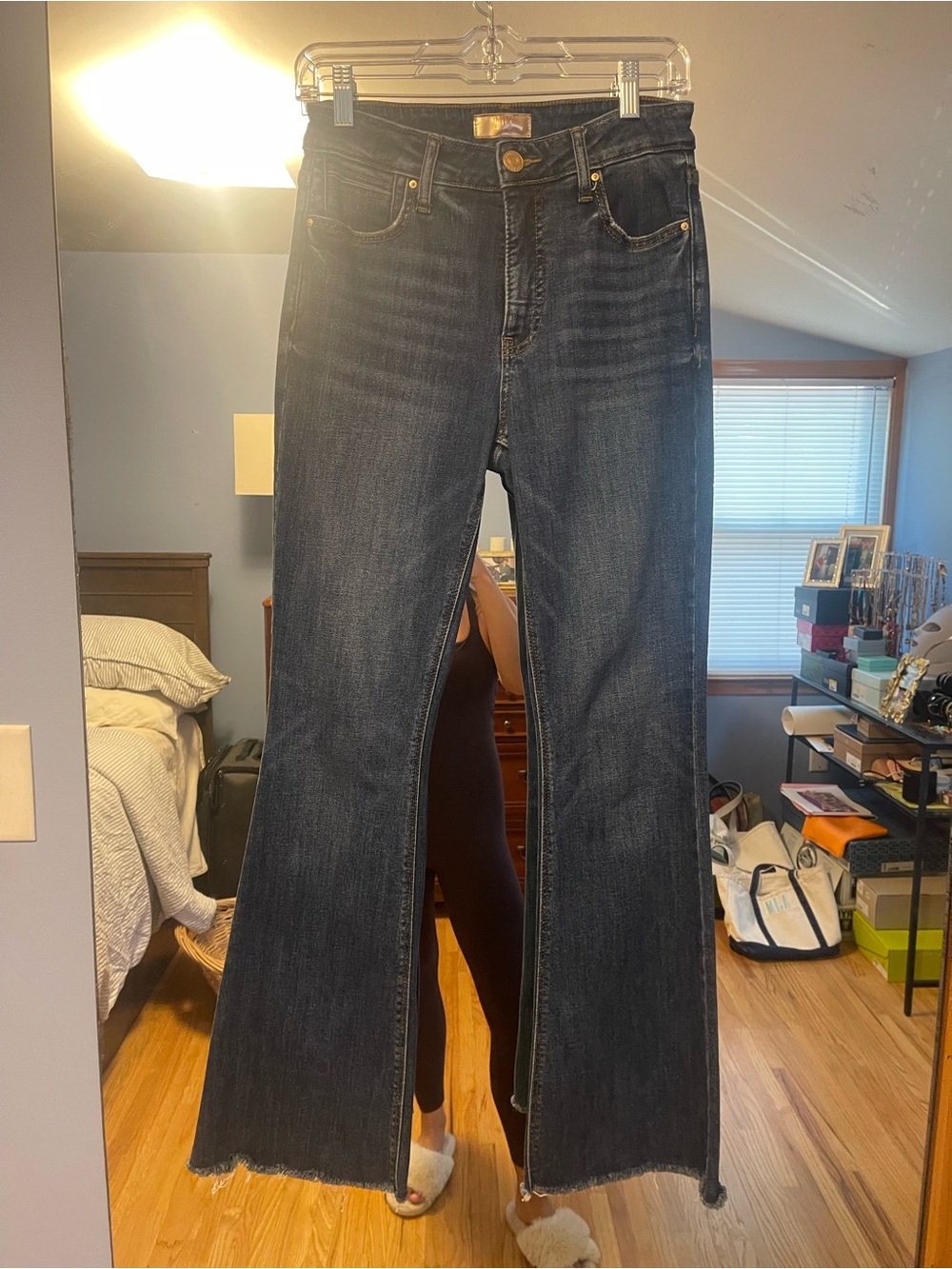 Kut from the Kloth Dark Blue High-Rise Wide Leg Jeans